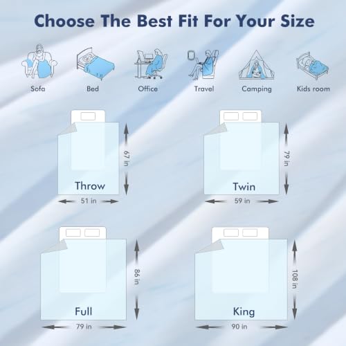 Image of Elegear Double-Sided Arc-Chill 3.0 Cooling Blanket for Hot Sleepers, King | Q-Max>0.5 Cooling Fabric, Absorbs Heat to Keep Body Cool, Lightweight Summer Blankets for Night Sweats & Menopause, 108 inchx90 inch
