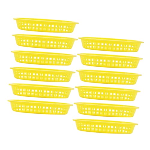 SOLUSTRE 12pcs Plastic Sandwich Baskets for Food Serving Lightweight Washable Storage for Fries Snacks Crafts for Home and Restaurant Use