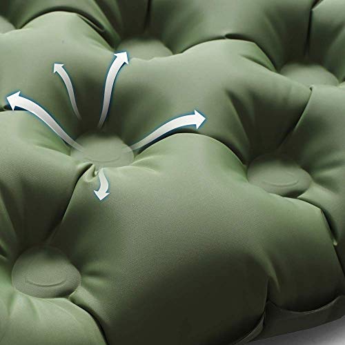 LAKY Camping Pads for Sleeping, Ultralight Double-Using Sleeping Pad, Thick 3.4'' Waterproof with TPU Layer Durable Camping Mat for Backpacking, Traveling, Hiking (Green) - Thumbnail 3