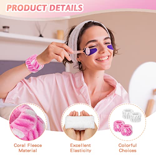 4Pcs Wrist Washband For Women Girls Wrist Towels For Washing Face Microfiber Wrist Spa Wash Towel Band Face Washing Wristband Absorbent Wristband Wrist Sweatband For Women Prevent Liquid From Spilling #TOP2