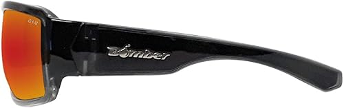 Miniatura 4 de BOMBER Gafas de sol de seguridad para hombre, ANSI Z87, 2 tonos humo con lente espejo rojo BG104RMRF