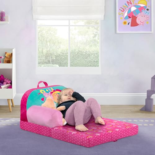 Image of Delta Children - Peppa Pig Cozee Buddy Flip-Out Kids Chair - Greenguard Gold Certified, Pink