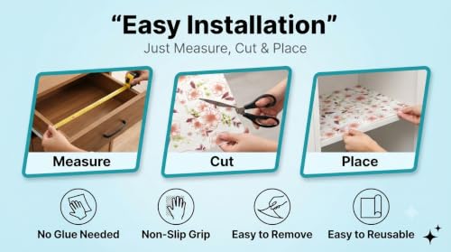 Image of Dribble (45cm X 300cm) Eva Shelf Liner Mat Roll, Non Slip Drawer & Cabinet Liner for Kitchen, Waterproof Oilproof Washable Fridge Mat, Anti Skid Multipurpose Mat Spring Lavender Terracotta