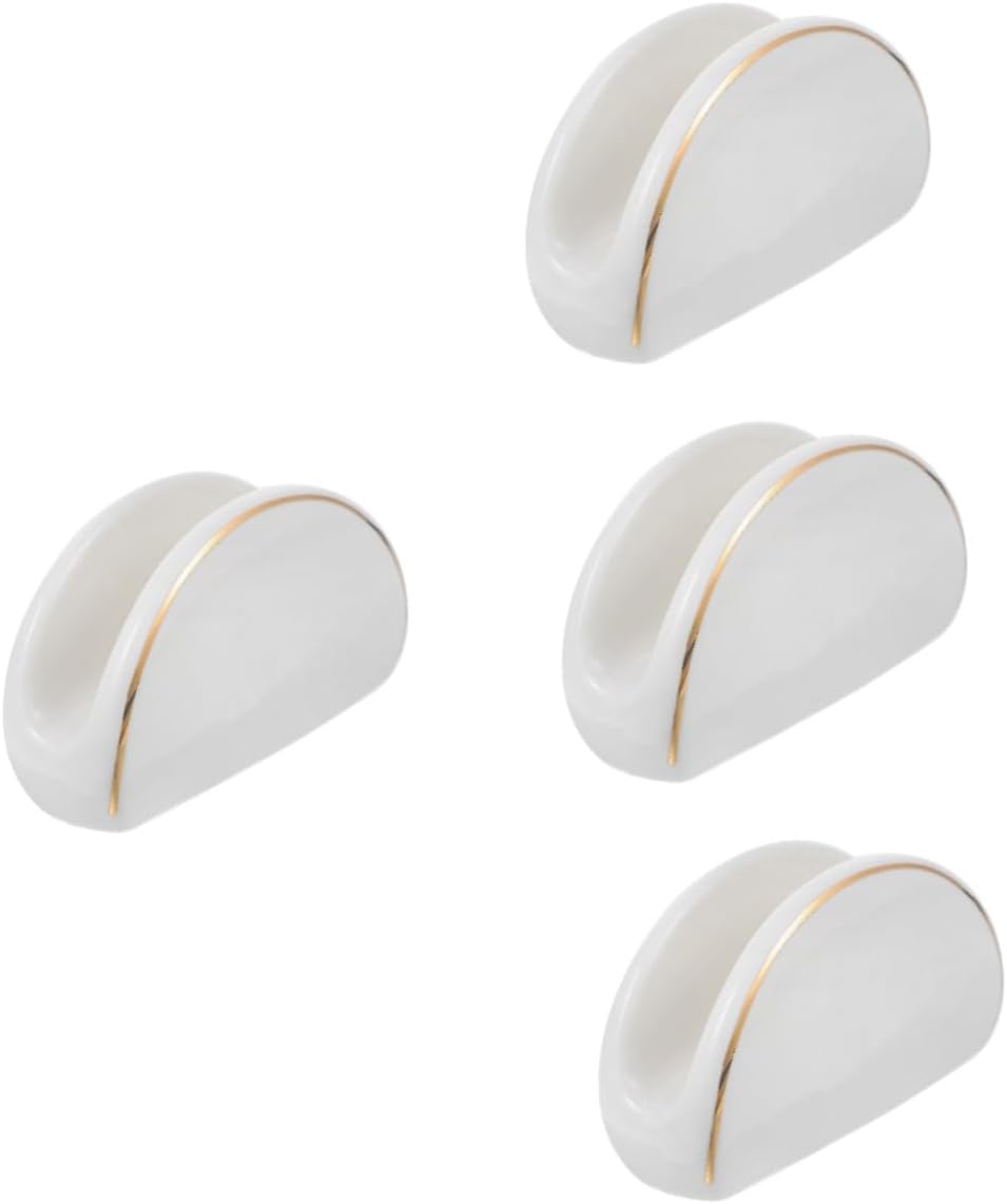 Ciieeo 4pcs Vintage Ceramic Napkin Holder Kitchen Accessory Napkin Rack for Countertop