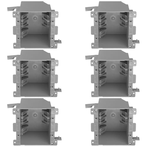 HXH 2 Gang Electrical Box Remodel,25 Cubic Inches Old Work Switch Box,Plastic Junction Box,ETL Listed and Fire Rated for 2 Hours, for Home Improvement (6 Pack) by HUIXHAO - Used condition - US$15.89