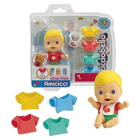 Cicciobello Amicicci Dress Time with 4 extra colorful outfits and bib, for girls from 3 years old, Multicolor, CC016000; Precious Games Cover
