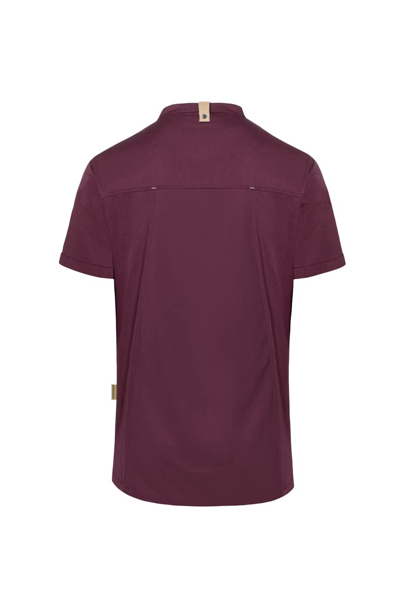 Karlowsky JM 36 PASSION GREEN-GENERATION Kurzarm Kochjacke aus Recyceltem Plastik, Vorderseite: 65% Polyester/35% Baumwolle, Rückseite: 100% Polyester, Aubergine, Größe 50