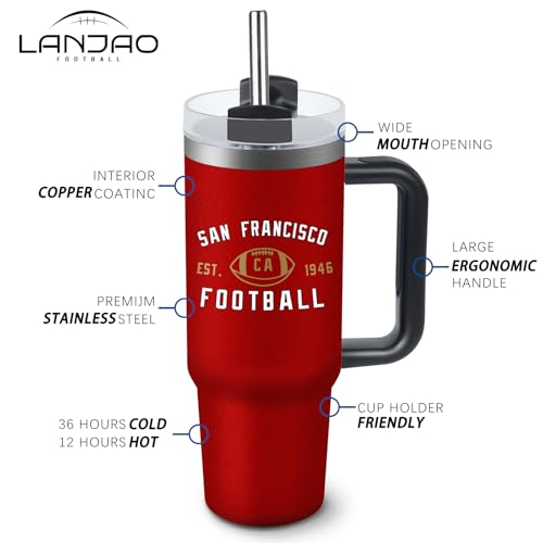 LANJAO Tumblers 40oz Straight Skinny Car Cups Sports Travel Coffee Mug, Stainless Steel, Insulated,Classic Collection Gifts for Men Women Fans by LANJAO - Used condition - Image 2