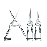Pruning Shears Set of 3 – SK5 Steel Hand Pruners & Garden Clippers with Non-Slip Handle, Bonsai Shears for Fruit Trees, Flowers & Small Plants