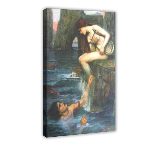 La sirène John William Waterhouse toile murale 61x91 cm décor bureau