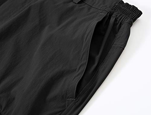 Basudam Men's Cargo Hiking Shorts Stretch Quick Dry Lightweight Work Shorts 6 Pockets For Camping Travel Black 30 #TOP3