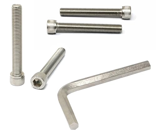 Image of iexcell 4 Pcs M12 x 85mm Thread Pitch 1.75 mm Stainless Steel 304 Hex Socket Head Cap Screws Bolts Kit