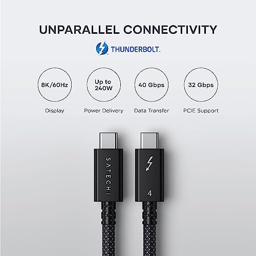 Satechi Thunderbolt 4 USB-C Cable, 240W PD Charging, Intel-Certified, Black by Satechi - Image 3