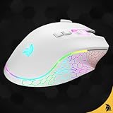 EMPIRE GAMING - 2025 Nowość - W905 Przewodowa Mysz Gamingowa - 12800 DPI 1000Hz - RGB - PS4, PS5, XboxOne/Series, PC i Mac - Oprogramowanie w Zestawie - 8 Programowalnych Przyciski (Biały)