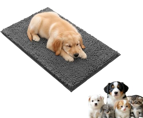 Tapis Ovanor Chien, Tapis Ultra-Absorbantpour Animaux, Tissu Doux pour Confort des Pattes,Capture I'eau et la Salet- apis D'Entrée Absorbant Anti-Dérapant pour Chien et Chat ﻿ (50X80cm,1)