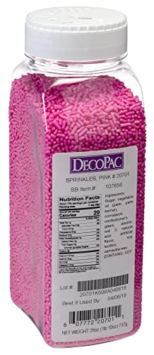 DecoPac Pink Sprinkles | Extra Large 26oz Pack | Cake