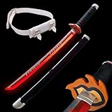【KEENNESS】鬼滅の刃 光る日輪刀 Type-C充電 タッチセンサー 竈門炭治郎 発光LED 竹製刃 cosplay 誕生日プレゼント 学園祭 祭り 演出 鬼殺隊 完成度高い 模造刀 模擬刀 剣 武器 ﻿ (黒神楽紅刃, 76CM)