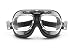 Produktbild BERTONI Motorradbrille Schutzbrille Vintage mit Chrom Stahlrahmen  Fliegerbrille aus Leder für Harley Davidson und Chopper  Antibeschlag Linsen - AF191CR (Schwarz)