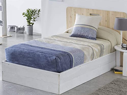 JVR Tejidos Edredón Ajustable Yucatan - Cama 90 cm - Color Azul