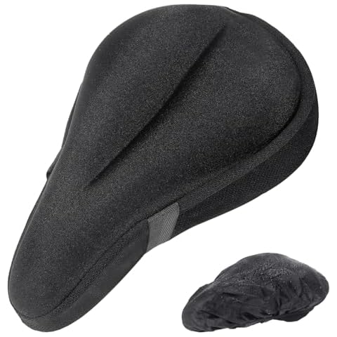 Wsdikale Bike Seat Cushion - Gel Padded Bike Seat Cover for Men Women Comfort, Extra Soft Exercise Bicycle Seat Cushion Compatible with Peloton, Indoor & Outdoor Bicycle Cover