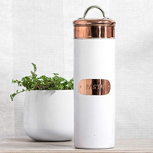 ProdBuy Limited White and Copper Pasta Storage Canister