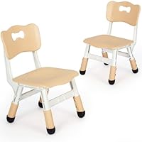 Clevich Children's Desk Chair 2PCS, Plastic Children's Chair up to 100KG, Height-Adjustable Chair with Backrest, from 2 Years, School, Children's Room, Daycare, Children's Furniture