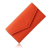 [Izmille] 長財布 レディース 財布 大容量 RFID スキミング 磁気防止 牛革 YKKファスナー カード 10枚収納(オレンジ)