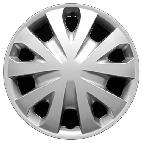 Premium Replica Hubcap, Replacement for Nissan Versa 2012-2019, 15-inch Silver Wheel Cover, 1 Piece Cover