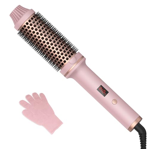38 mm Thermal Brush ionique Brosse Thermique, Brosse Chauffante Fer à Friser Temp 120-210 ℃, Peigne Cchauffant Augmenter le Volume des Cheveux, Brosse à Friser Double Tension Brosse Lissante