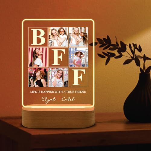 Image of Giftplease Customized Photo with Led Light Stand | Personalised Printed Photo Frame | Birthday (Transparent Frame, 6 * 7.25 Inches), Tabletop FRND 08