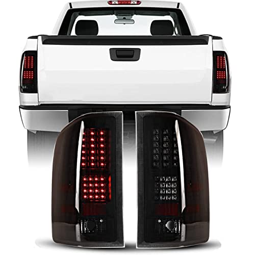 Cpw Tail Lights Compatible With Chevrolet [2007-2013 Silverado 1500] [2007 2008 2009 2010 2011 2012 2013 2014 Silverado 2500/3500] Led Tail Lights Rear Lamps Driver And Passenger Side (Smoke) #TOP7