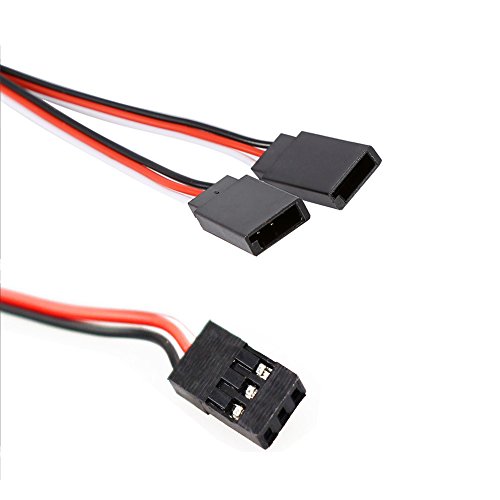 5Pack Sharegoo 30Cm 1 Male Jr Plug To 2 Female Jr Plug Y Cables Y Style Extension Wire Lead Cord For Rc Car Trucks Airplanes Helicopters,Servo Receiver Connection #TOP4