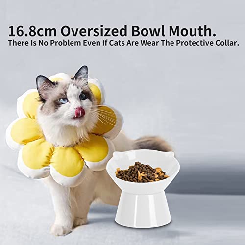 Miniatura 2 de Comedero Gato Eelevado,Cuenco Para Gatos Elevado Con Inclinación De 15 Con Soporte, Anti-Vómitos,Reducir La Presión Del Cuello,Cuenco Para Gatos Y Perros Pequeños,Blanco