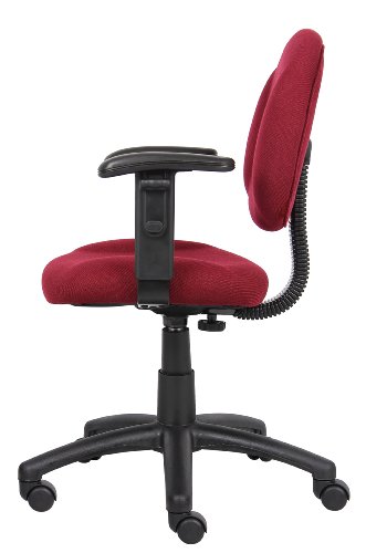 Boss Office Products Perfect Posture Delux Fabric Task Chair With Adjustable Arms In Burgundy #TOP7