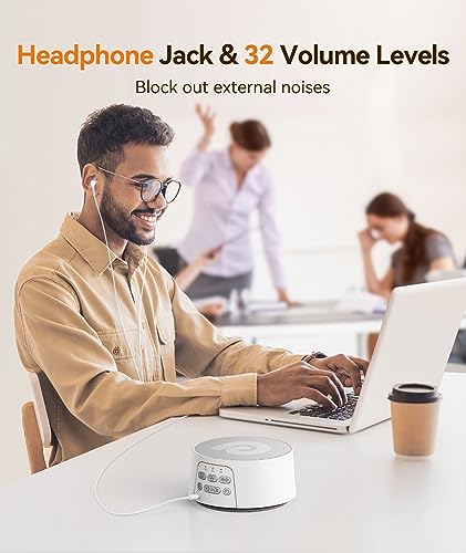 White Noise Machine for Adults Sleeping, Dreamegg D3 Pro Sound Machine for Baby Adults, 29 HiFi Sound, Battery/Adapter, Portable Sound Machine for Sleeping, Sound Therapy for Home Office Travel