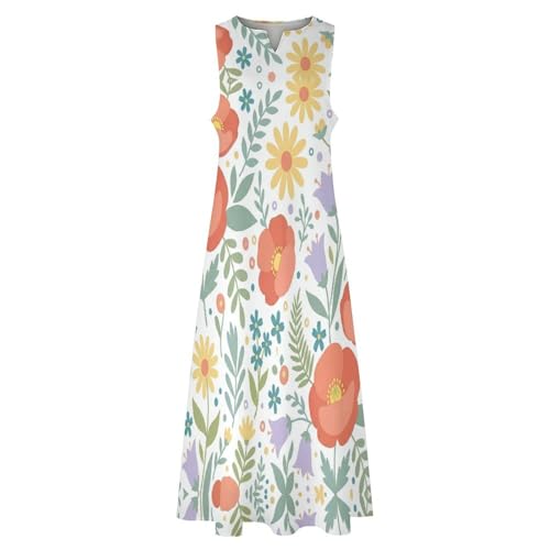Robe longue femme boho fleurs imprimée blanche grande taille chic - 4
