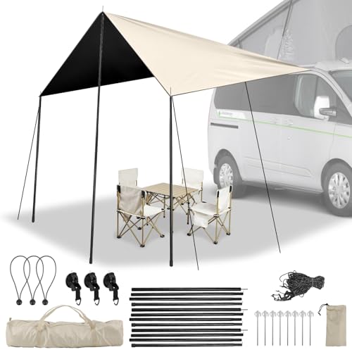 ZWPARTS Toldo Universal para Coche, 240 cm/95 Pulgadas, Repelente al Agua, Lona para Motor, Toldo para Coche para Acampar, Montaje con Ventosa Flexible