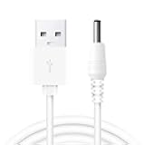 NEORTX USB to DC 3.5mm Cable, 1m/3.3ft USB Type-A Male to DC 3.5mm x 1.35mm 5V 1A Plug Barrel Connector Charge Cable - White