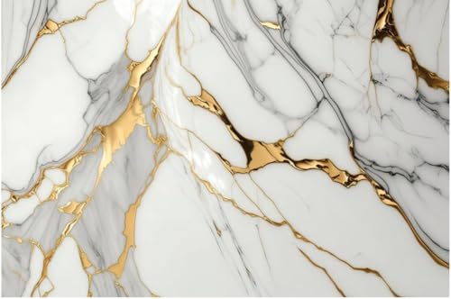 Image of D-fix Marble Peel and Stick Wallpaper for Home Decor, Waterproof Self-Adhesive Wall Stickers for Kitchen, Bathroom, Living Room - Wall Paper (60X200 CM (Golden Line Grey)