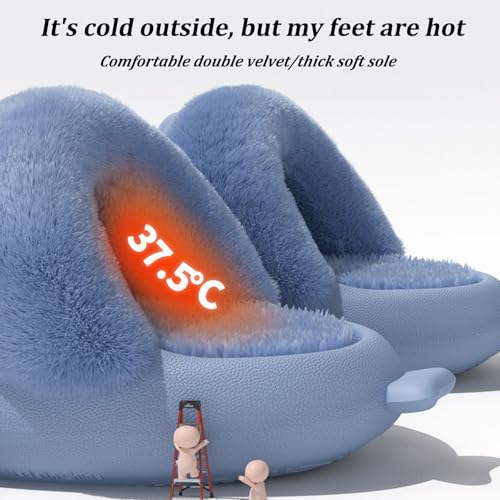 Sharklas Originales Kids, Detachable Soft-Soled Warm Non-Slip Slippers, Plush Fluffy Winter Comfy Waterproof Slides4