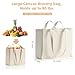 LINICE Canvas Tote Bag Reusable Grocery Bags with Long Shoulder Strap and Short Handle Foldable Heavy Duty Washable (3 Pack)