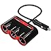 Produktbild Auto-Zigarettenanzünder-Adapter, 120W 3-fach Auto-Splitter-Ladegerät 12V / 24V mit zwei USB-Anschlüssen für iPhone iPad, Samsung, GPS