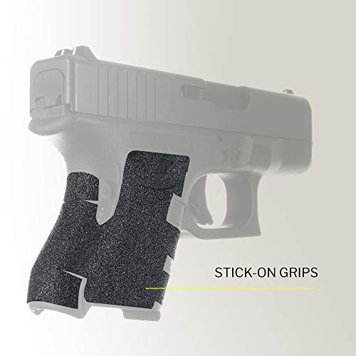 Talon Grips Adhesive Pistol Grip Compatible With Glock 26, 27, 28, 33, 39 – Made In The Usa – Gen - Granulate, Black #TOP1