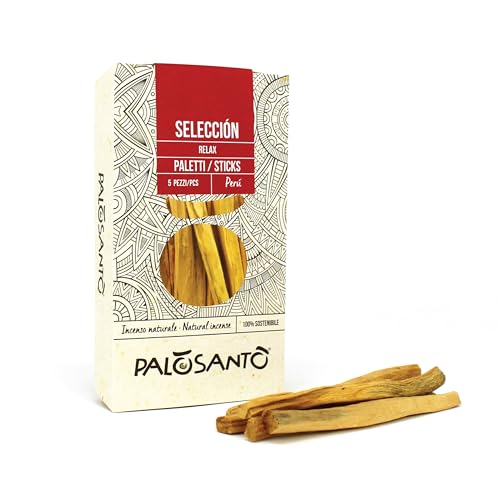PALOSANTO - Palo Santo Räucherholz - Räucherstäbchen Seleccion – Natürlicher Weihrauch – Intensives und süßes Aroma - Original Bursera Graveolens – 5 Stck.