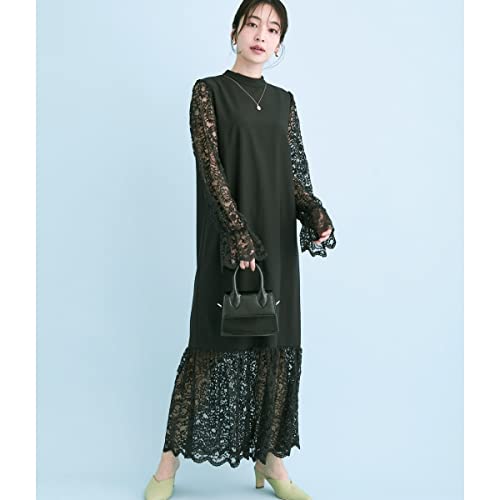 [ビス] ワンピース 【DRESS】 レース袖ドッキングワンピース