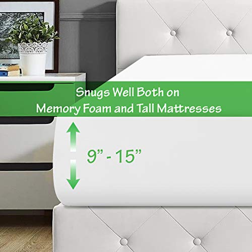 Guilliver - Queen Size - 1Pc Fitted Sheet - White Color - Percale Weave - Bedding Sheets & Pillowcases - Cooling Sheets - Breathable Cool Crisp Bed Sheet - Fits Up To 15" Mattress #TOP2