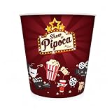 Balde de Pipoca com Capacidade de 3 Litros, Design Vermelho, Tema Cinema