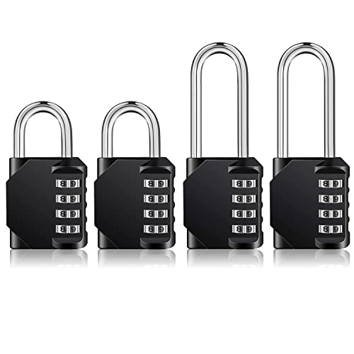 Image of ZHEGE Combination Lock Outdoor, 4 Digit Resettable Weatherproof Combination Padlock for Gym, School, Gates, Doors, Hasps Storage