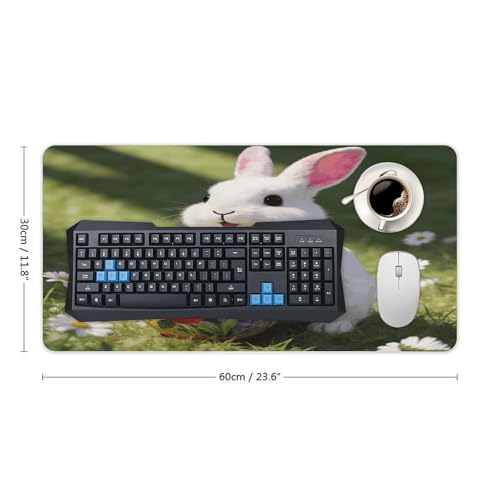Bunny Floral Eggs Desk Pad impermeable grande 30x60cm miniatura 2