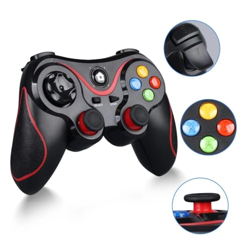 Controle Gamer Sem Fio Ovleng Bluetooth 2.4G com Suporte Celular Joystick Recarregável